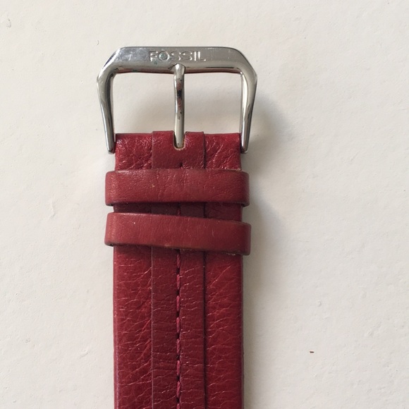 Fossil Red Strap Statement Watch with Crystals - Picture 7 of 15
